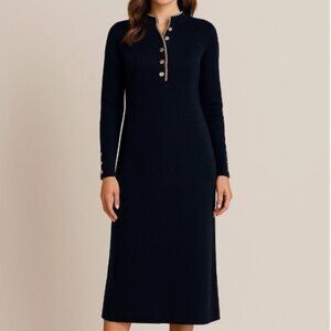 Ralph Lauren Navy Dress with Gold Trim